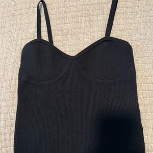Ribbed Black Madewell Cropped Tank